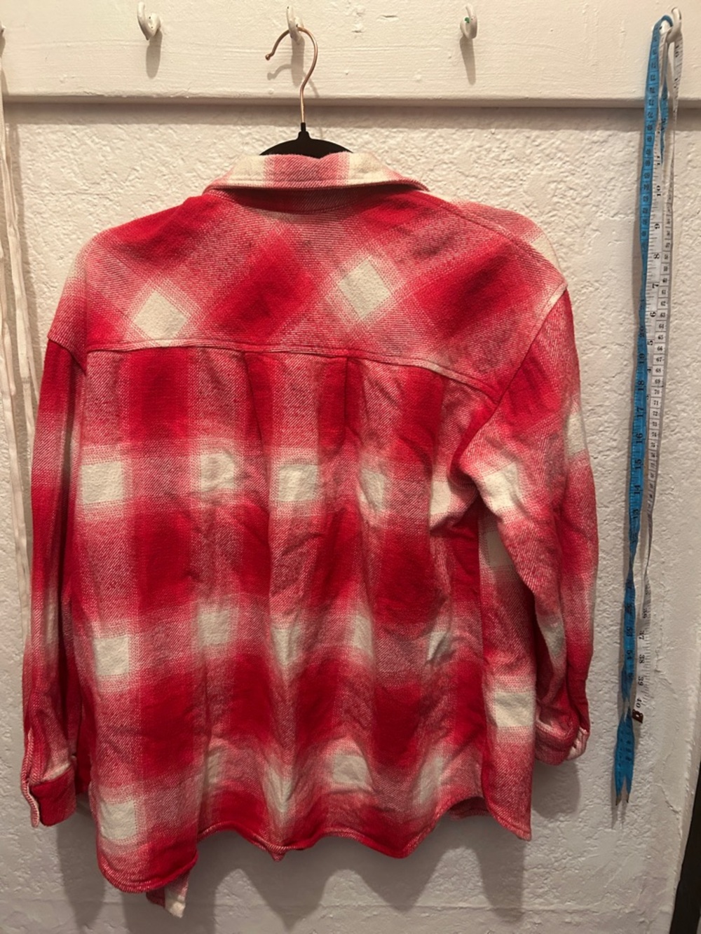 Zara Men’s Red and White Plaid Button-Down Shirt - Picture 4 of 5